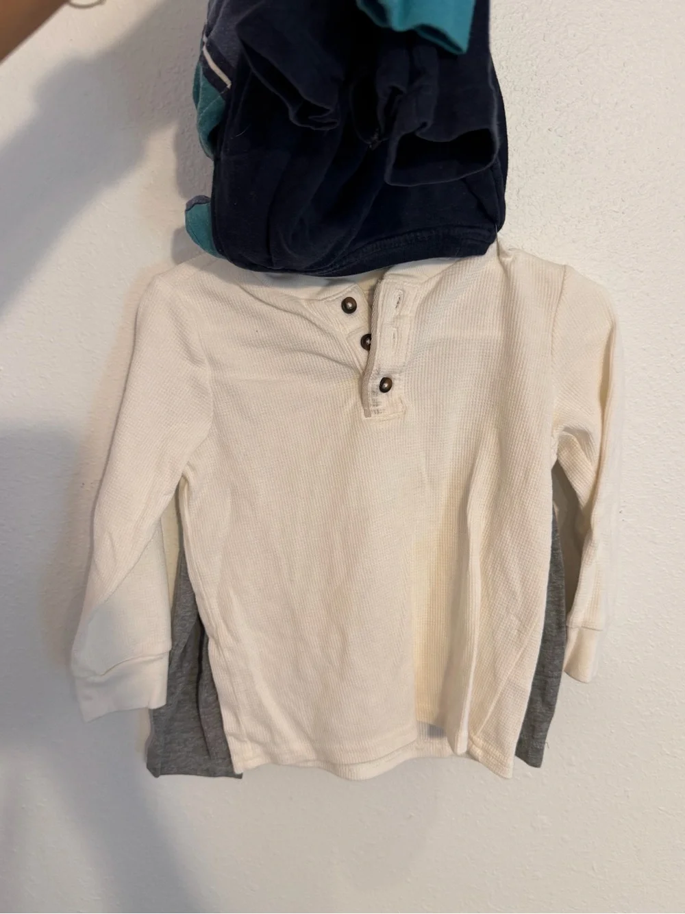 Carter's Teal, Navy & White Striped Long-Sleeve Tee